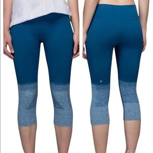 Lululemon Seamless Street Crop Blue Leggings